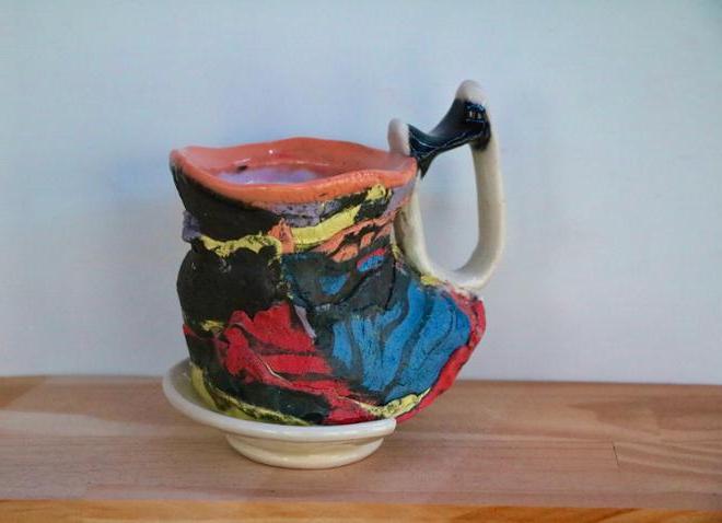 Colorful ceramic mug.