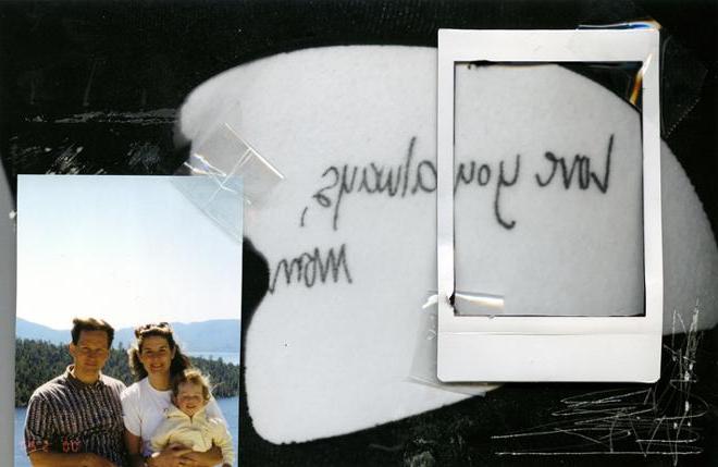 A collage with a family picture in the bottom right corner and the text “love you always, mom” in the center. 