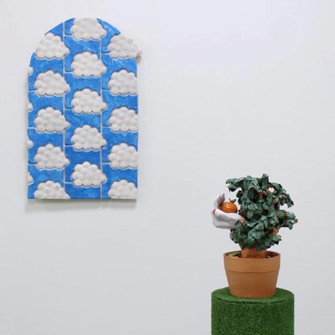 Blue, White Cloud With Plants and Apple