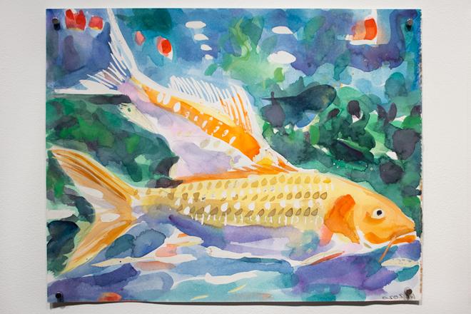 drawing featuring a yellow fish
