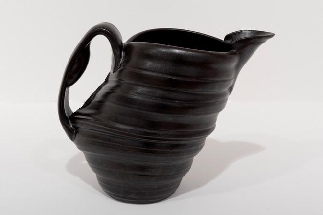 black textured vase