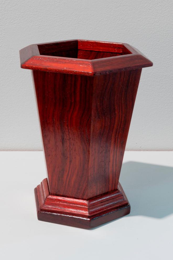 wooden angular vase